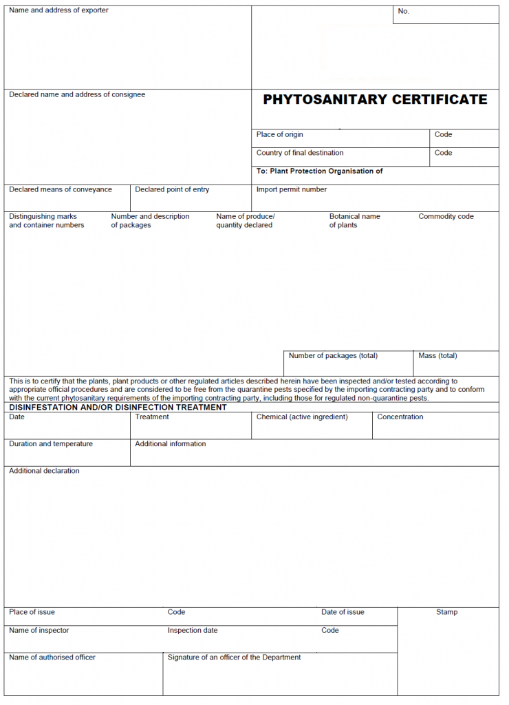Phytosanitary Certificate used in Global Trade  IncoDocs