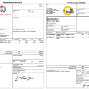 Template of a Proforma Invoice and Purchase Order document