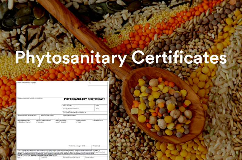 A Phytosanitary Certificate document used for export