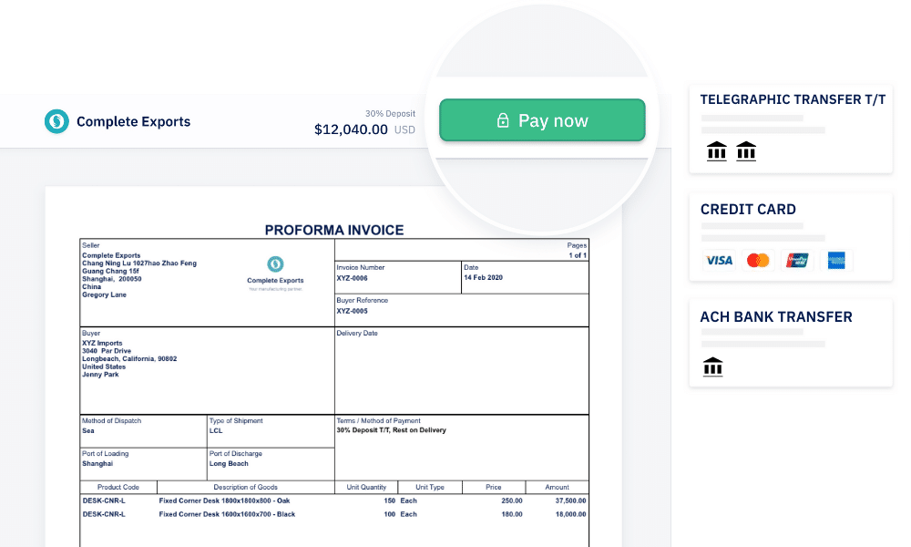 proforma payment